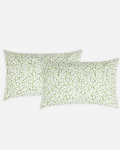 200 Thread Count Cotton Mini Leaves Pillowcase Pair*Jasper Conran Outlet