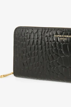 Alexis Leather Large Croc Zip Round Purse*Jasper Conran Flash Sale