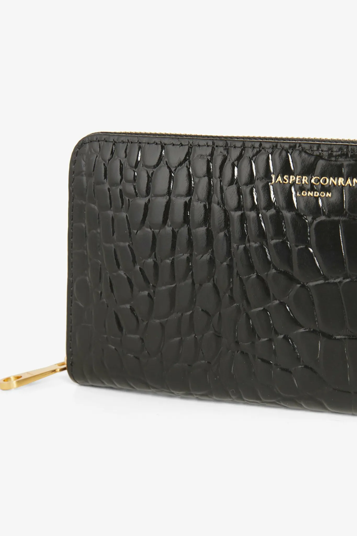 Alexis Leather Large Croc Zip Round Purse*Jasper Conran Cheap