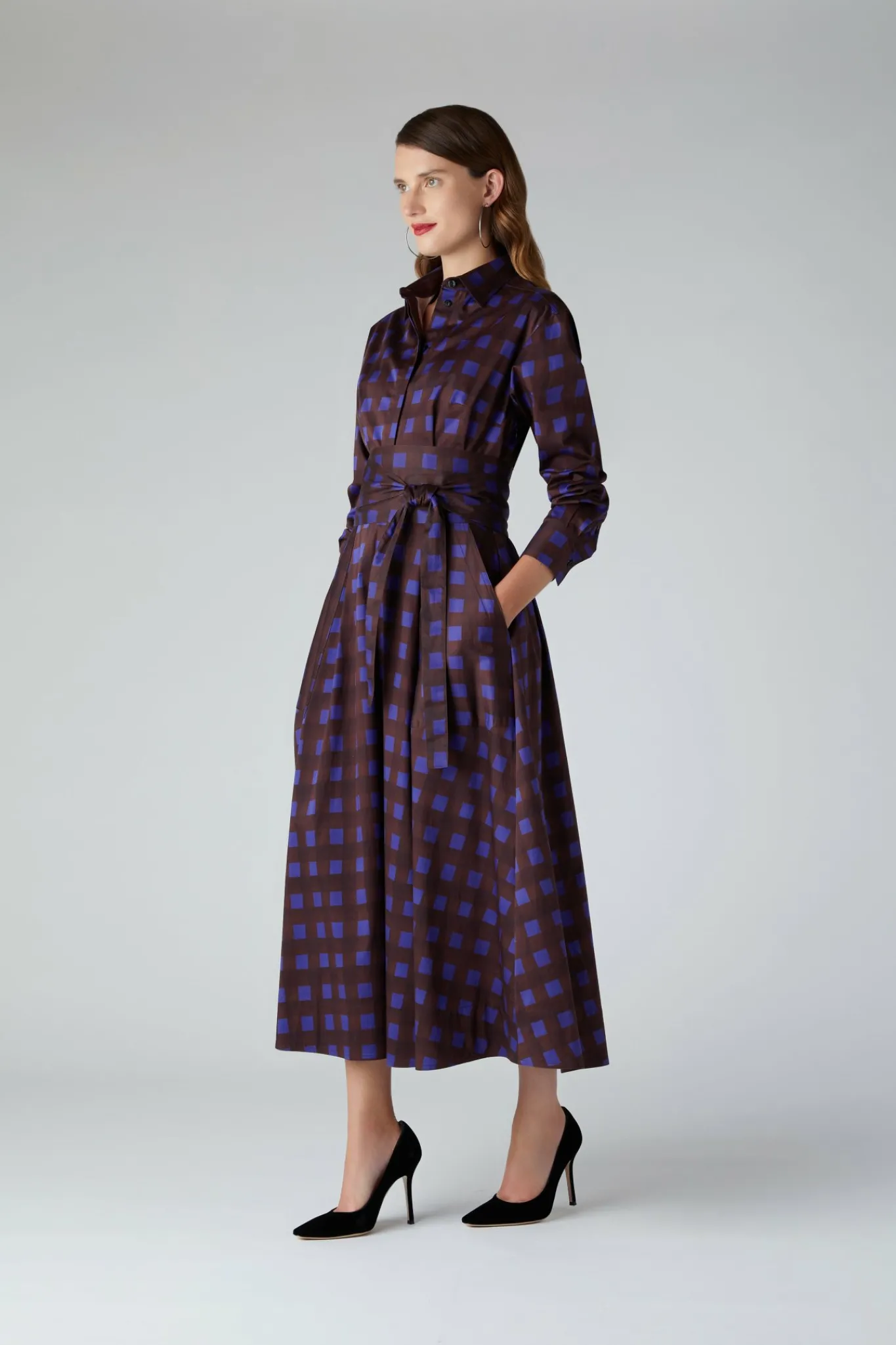 Blythe Checkered Full Skirt Shirt Dress*Jasper Conran Flash Sale