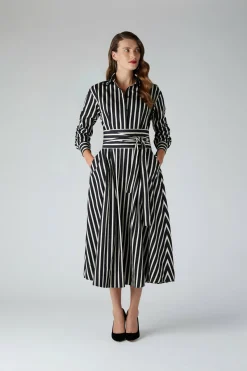 Blythe Stripe Full Skirt Shirt Dress*Jasper Conran New