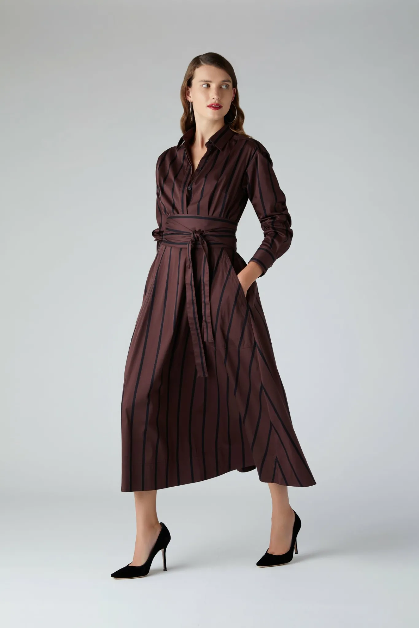 Blythe Stripe Full Skirt Shirt Dress*Jasper Conran New
