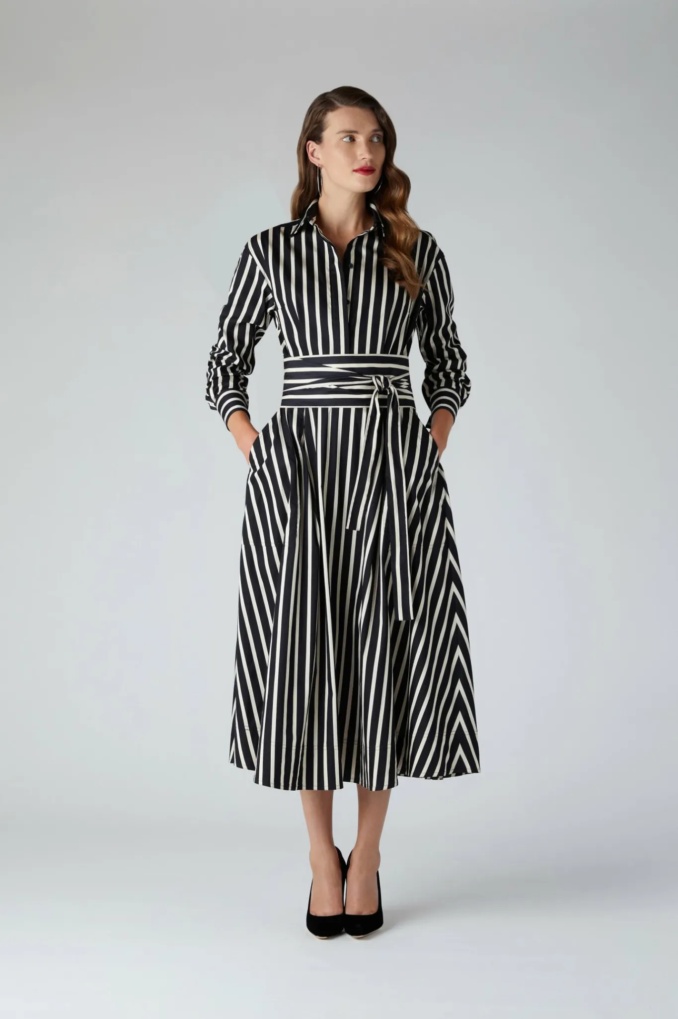 Blythe Stripe Full Skirt Shirt Dress*Jasper Conran Fashion