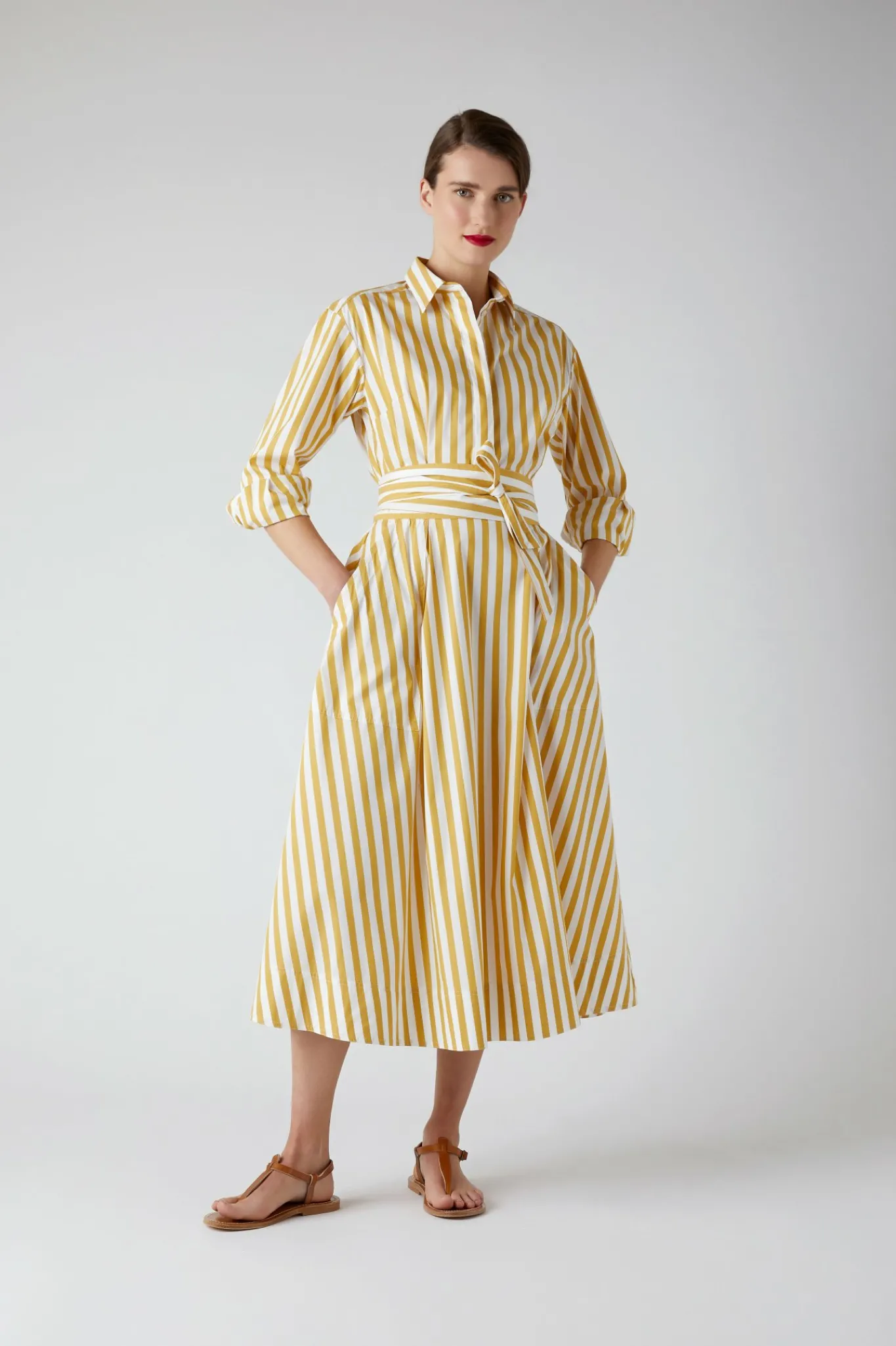 Blythe Striped Full Skirt Shirt Dress*Jasper Conran Sale